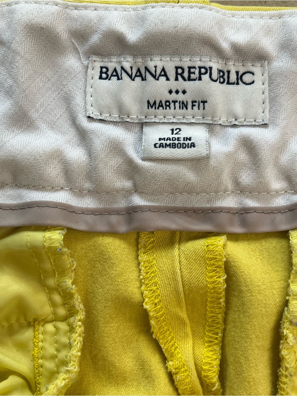 Banana Republic Martin Fit Cropped Pants Yellow Size 12 - Picture 6 of 10